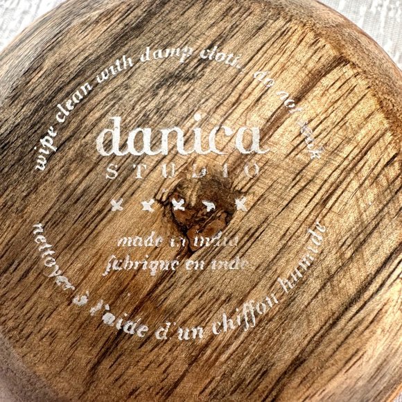 Danica Studio Frida Mango Wood Trinket Bowls With Handpainted Floral Design 4.5" - Picture 3 of 7